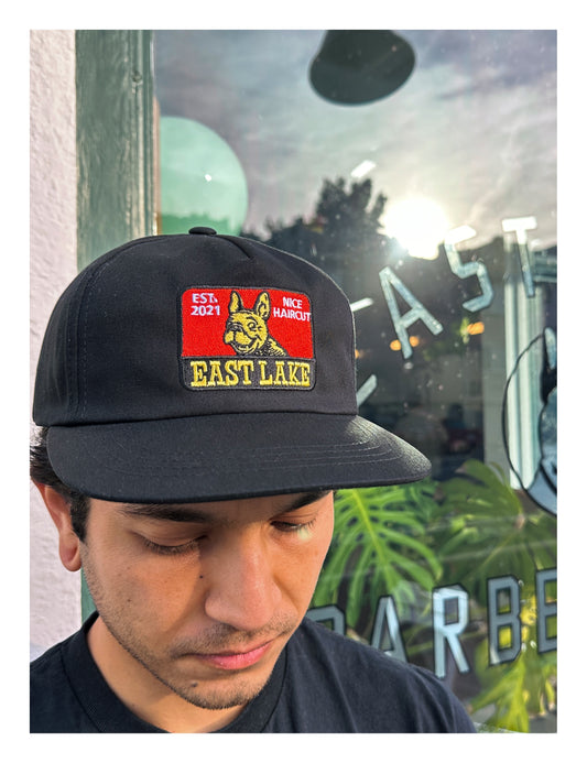 East Lake Barber Shop embroidered snap-back cap